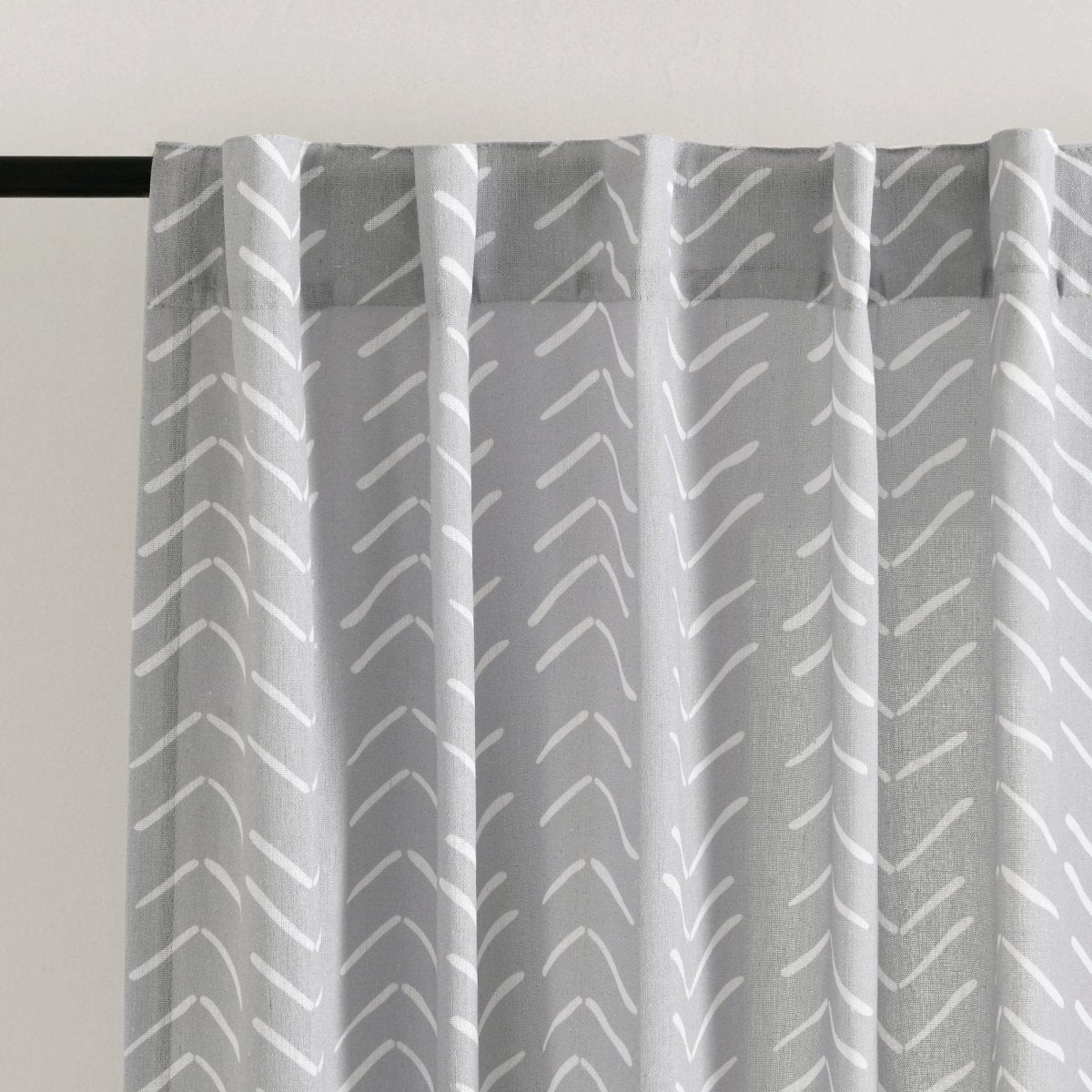 Hygge Modern Arrow Faux Linen Window Curtain Panel Set 2 Pieces