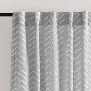 Hygge Modern Arrow Faux Linen Window Curtain Panel Set 2 Pieces