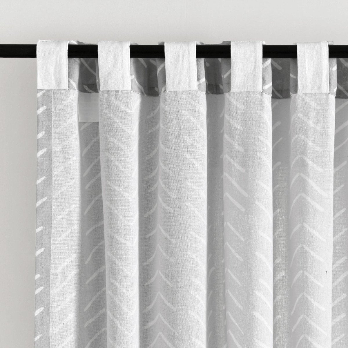 Hygge Modern Arrow Faux Linen Window Curtain Panel Set 2 Pieces