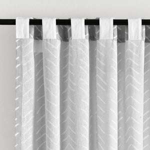 Hygge Modern Arrow Faux Linen Window Curtain Panel Set 2 Pieces
