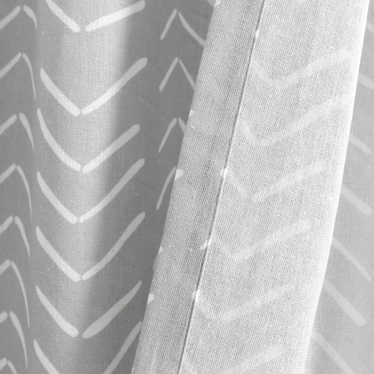Hygge Modern Arrow Faux Linen Window Curtain Panel Set 2 Pieces