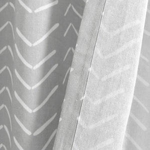 Hygge Modern Arrow Faux Linen Window Curtain Panel Set 2 Pieces