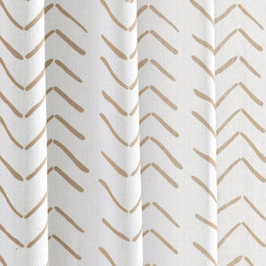 Hygge Modern Arrow Faux Linen Window Curtain Panel Set 2 Pieces