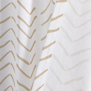 Hygge Modern Arrow Faux Linen Window Curtain Panel Set 2 Pieces