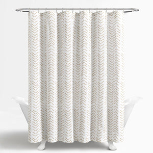 Hygge Modern Arrow Faux Linen Shower Curtain