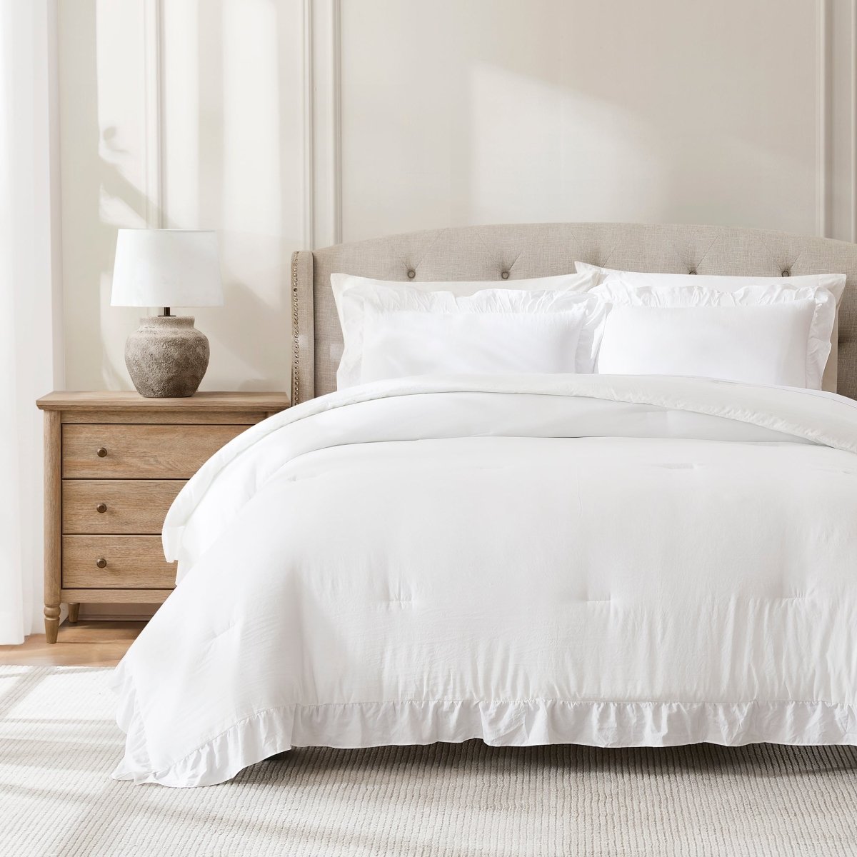 LushDecor Reyna Comforter Set in Pure White