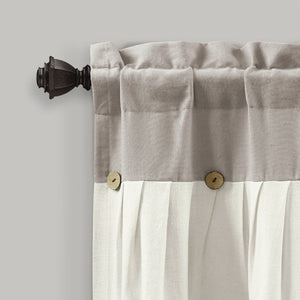 Linen Button Valance Window Panel