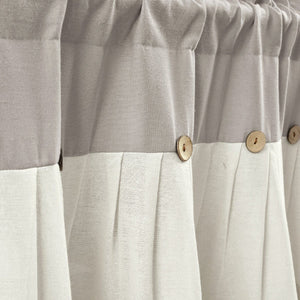 Linen Button Valance Window Panel