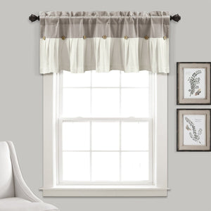 Linen Button Valance Window Panel
