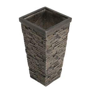 Tall Stone-Effect Square Planter