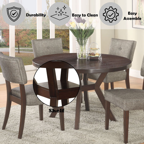 Drake - 5 Pieces Dining Room Set - Espresso / Gray - Best Buy Furniture