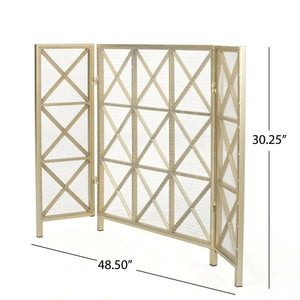 Margaret - 3 Panel Fireplace Screen Iron - Best Buy Furniture