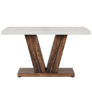Dining Table With Pedestal Base For 4 - 6 People
