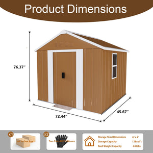 Heavy Duty Metal Storage Shed With Windows, Lockable Door & Ventilation