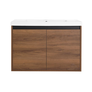 Bathroom Vanity Set With Resin Countertop Sink And 2 Doors, Engineered Wood