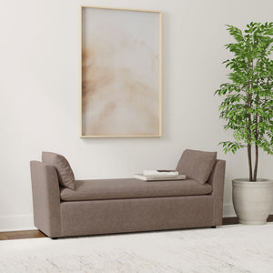 Isiah - Raised Arm Accent Bench - Brown