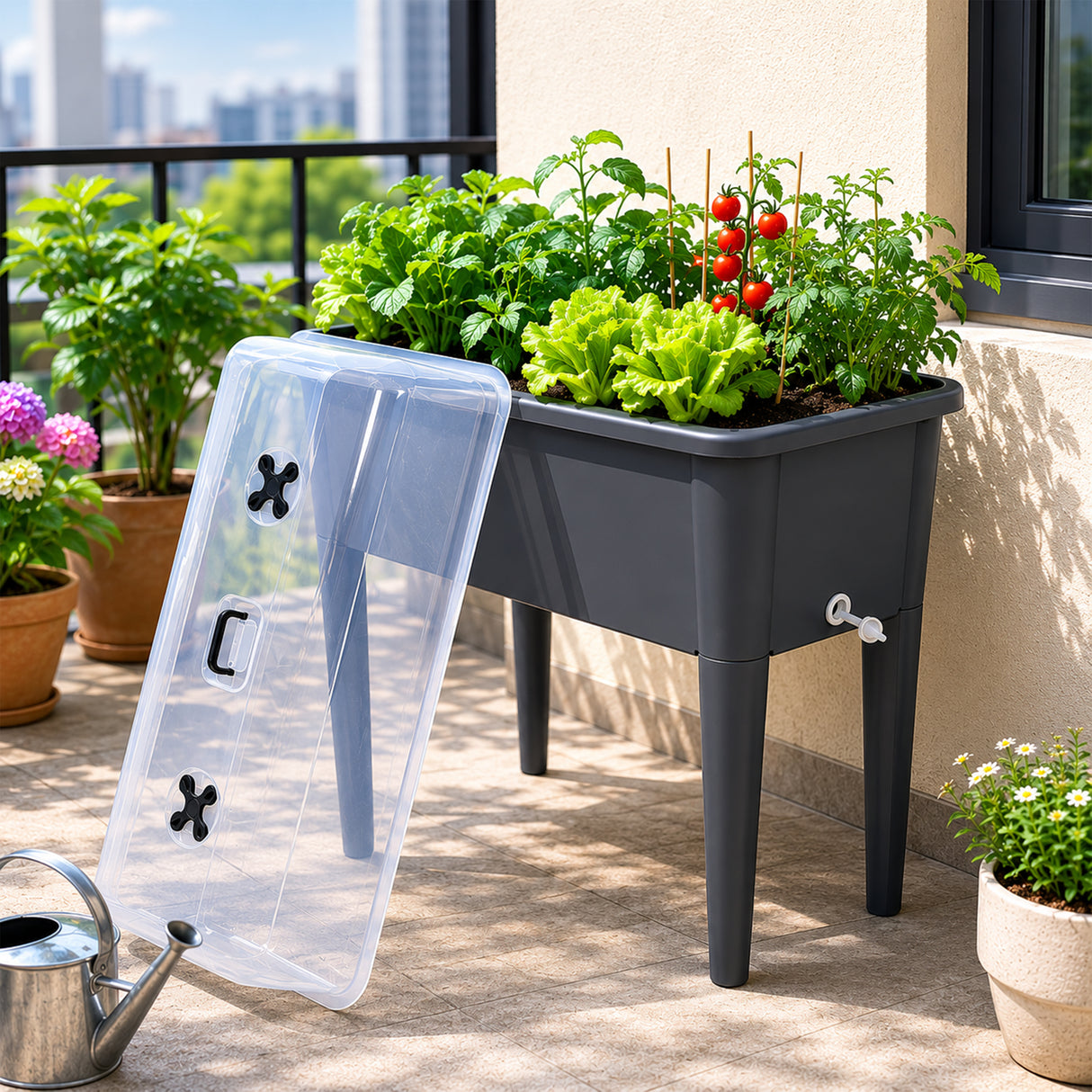 2 Piece Raised Garden Bed with Ventilated Lid