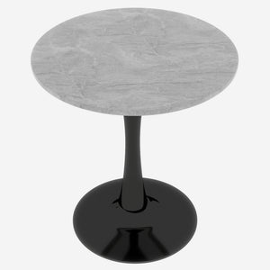 27.6-Inch Round Faux Marble Dining Table