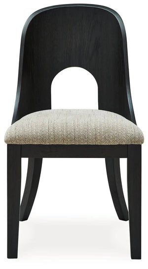 Rowanbeck - Dining Upholstered Side Chair (Set of 2) - Gray / Black - Best Buy Furniture