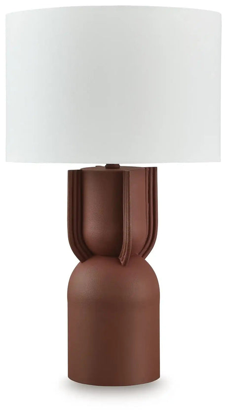 Rowandale - Metal Table Lamp - Brick Red - Best Buy Furniture