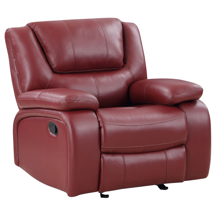 Glider Recliner Chair with Manual Recline and Plush Comfort - Red or Black
