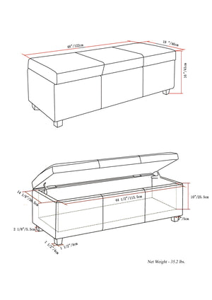 Avalon - Contemporary Storage Ottoman Bench
