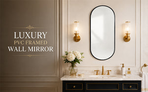 Black PVC Frame Mirror 18X40 Inch