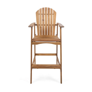 Outdoor Acacia Wood Adirondack Barstools (Set of 2)