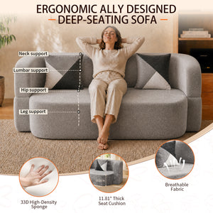 Eggshell Sofa Bed - Convertible Boneless Couch