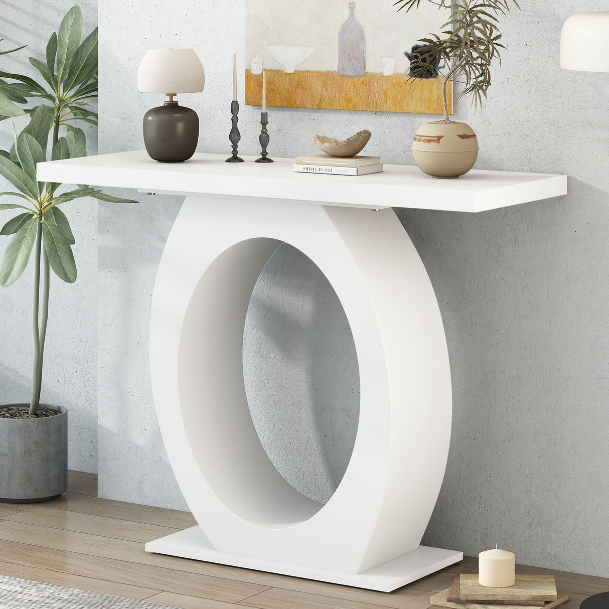 Console Table With Oval Base And Reinforced Bottom Plate - Best Buy Furniture