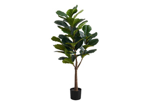 47" Tall, Artificial Plant, Fiddle Tree, Indoor, Fake, Floor, Greenery, Potted, Real Touch, Decorative - Green / Black - Best Buy Furniture