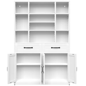 Industrial Bookcase Tall With Adjustable Shelves, Drawers & Doors