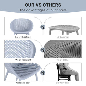 2 Piece Durable Single Chair With Hollow Out Design