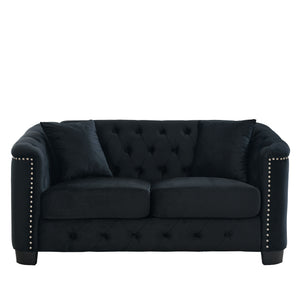 Modern Chesterfield Sofa With Tufted Backrest For Living Room