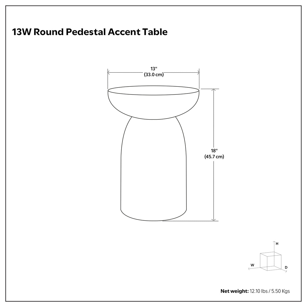 Elmford 13W Round Pedestal Dimple Accent Table