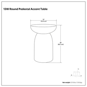Elmford 13W Round Pedestal Dimple Accent Table