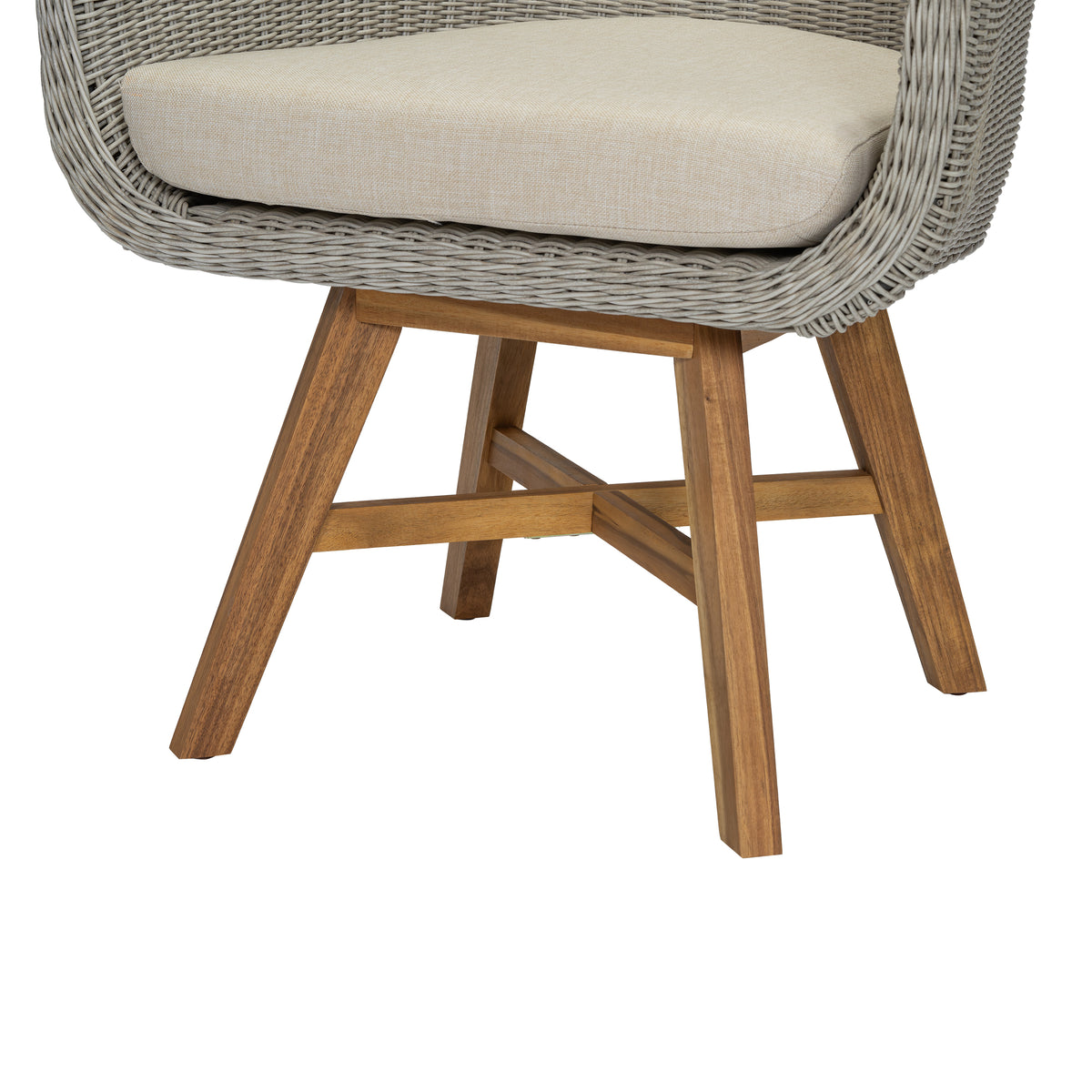 Outdoor Dining Arm Chair with Cushion, Set of 2