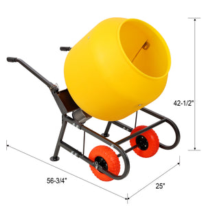 6 CUFT/170L Portable Electric Poly Drum Concrete Mixer