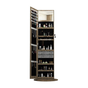 Swivel Jewelry Cabinet With Full Length Mirror