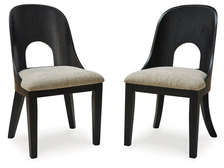 Rowanbeck - Dining Upholstered Side Chair (Set of 2) - Gray / Black - Best Buy Furniture