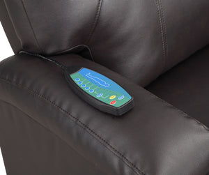 Brown Leather Recliner Aire w/Power Lift & Massage
