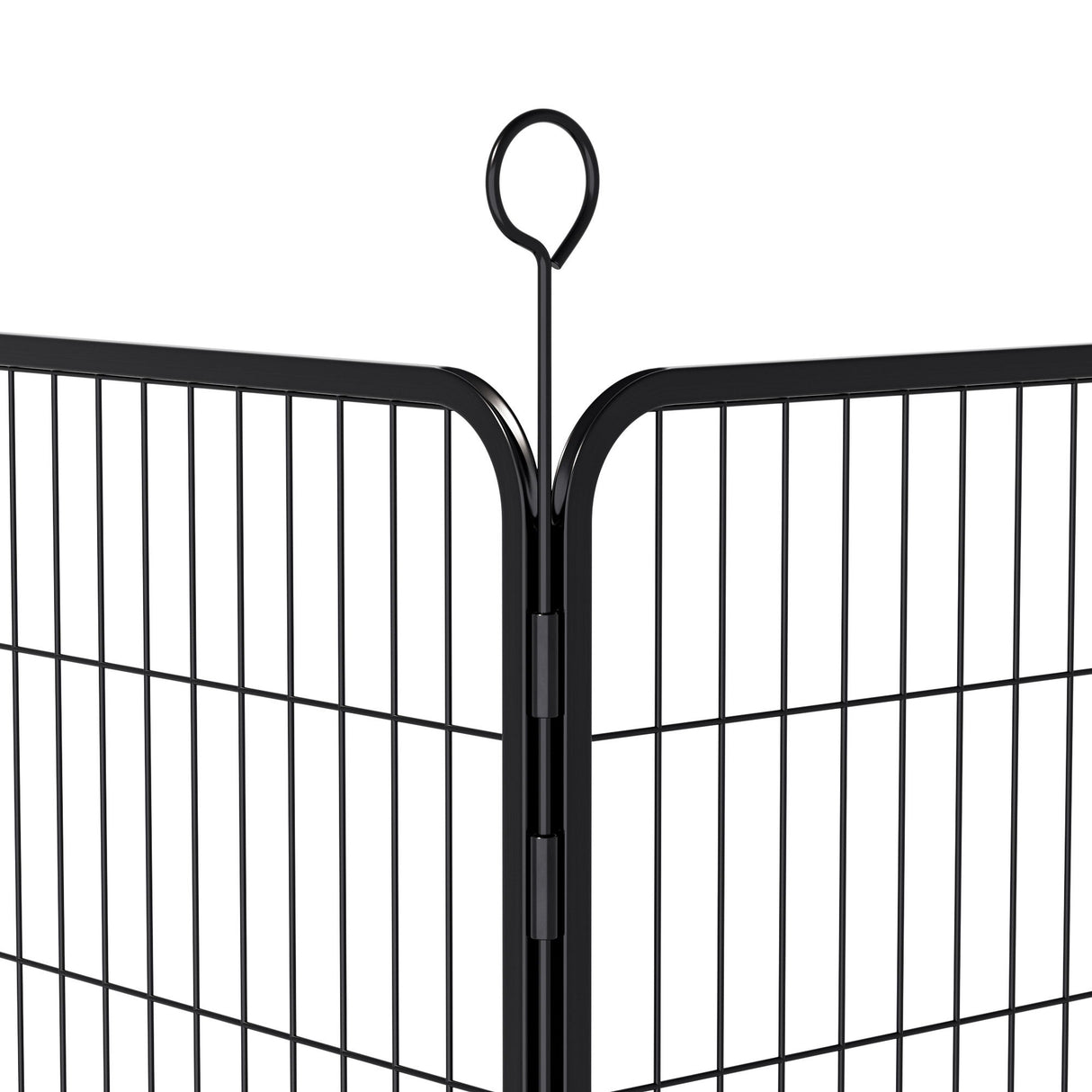 Dog Playpen, 16 Panels Pet Exercise Pen Indoor / Outdoor Fence With Anti Skid Base - Black