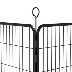 Dog Playpen, 16 Panels Pet Exercise Pen Indoor / Outdoor Fence With Anti Skid Base - Black