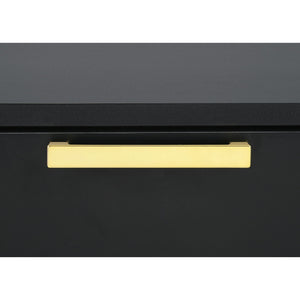 2 Drawer Rectangular Nightstand - Black