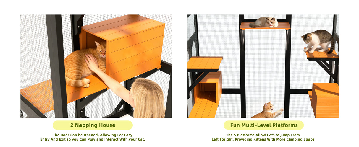 62.6" Solid Wood Pet Enclosure