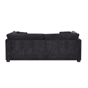 83.50" Modern Flared Arms Sofa (Black)