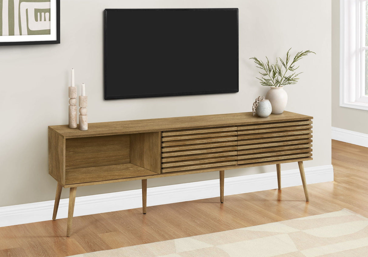 TV Stand, 72 Inch, Media Entertainment Center, Storage Cabinet, Console, Storage Shelves, Contemporary & Modern - Walnut - Best Buy Furniture