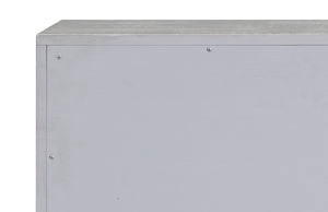 Anpu - Faux Crocodile Skin Console Cabinet - Silver