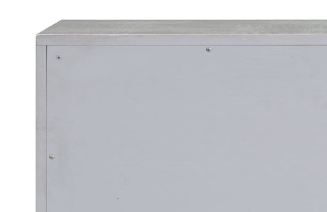 Anpu - Faux Crocodile Skin Console Cabinet - Silver
