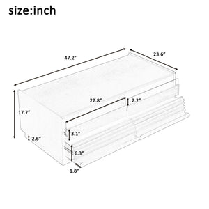 Modern Rectangle Coffee Table With 4 Drawers And 2 Display Shelves